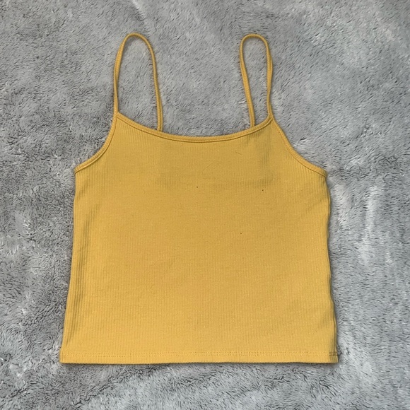 AE Small Yellow Cropped Tank Top - Picture 1 of 6